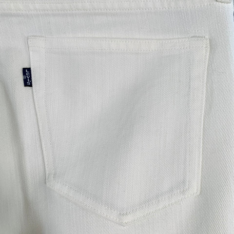 LEVI'S MADE & CRAFTED Size 32 White Twill Cotton Straight Slim Jeans