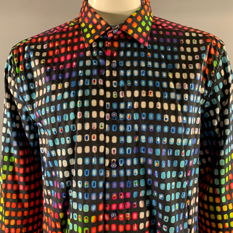 ROBERT GRAHAM Size XXL Black Polka Dot Cotton Long Sleeve Shirt