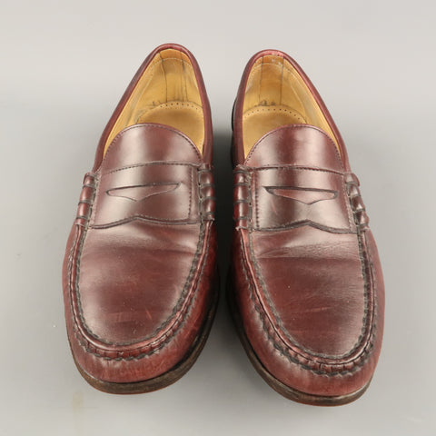 ALLEN EDMONDS Size 10 Burgundy Leather Slip On Penny Loafers