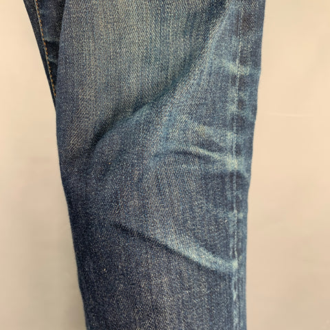 DIOR HOMME Size 31 Blue Washed Cotton Blend Button Fly Jeans
