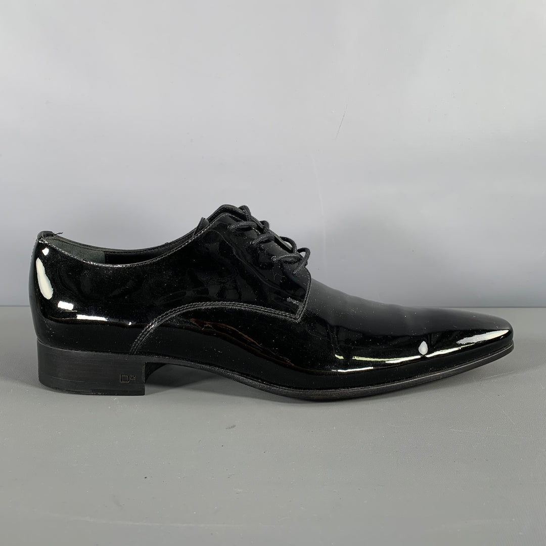 DSQUARED2 Size 9.5 Black Solid Leather Lace Up Lace Up Shoes  display picture 2