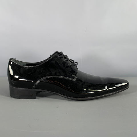DSQUARED2 Size 9.5 Black Solid Leather Lace Up Lace Up Shoes