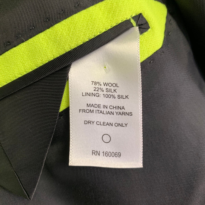 TEDDY VONRANSON Size 38 Neon Yellow Wool Silk Peak Lapel Double Breasted Sport Coat