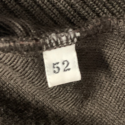JIL SANDER Size M Brown Leather Wool Zip Up Sweater
