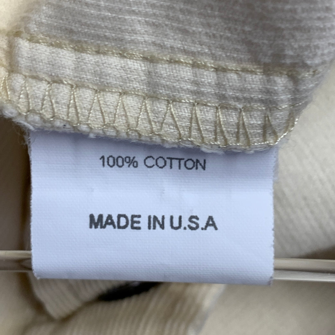 NICE COLLECTIVE Size M Cream Corduroy Cotton Two Pockets Snaps Long Sleeve Shirt