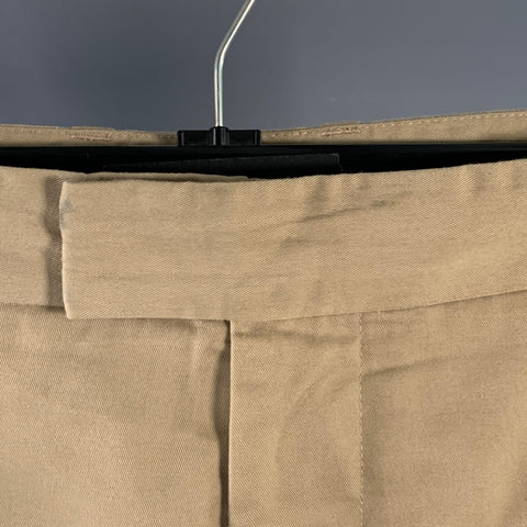 3.1 PHILLIP LIM Size 32 Tan Twill Polyester Cotton Flat Front Tapered Casual Pants