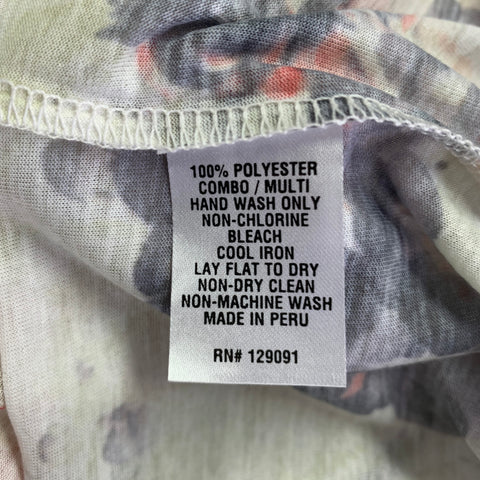 PRABAL GURUNG Size L Multi Color Pink Polyester Floral T-Shirt