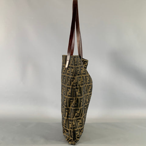 FENDI Brown Black Monogram Not Listed Tote Handbag