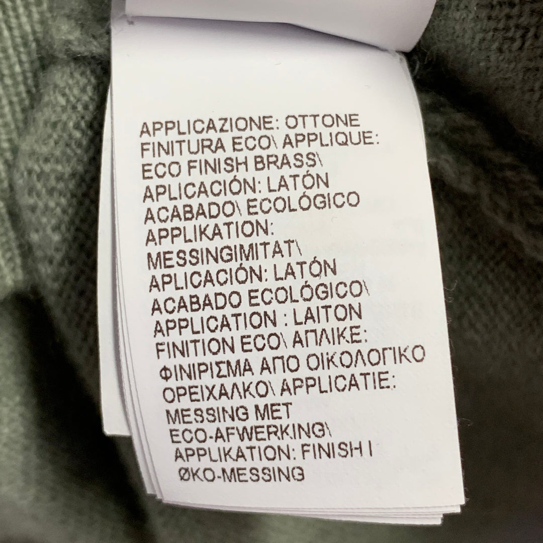 BRUNELLO CUCINELLI Size L Sage Green Cashmere Monili Beaded One Pocket V-Neck Cardigan