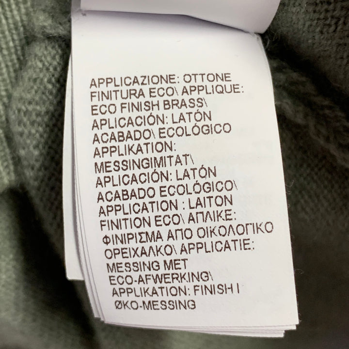 BRUNELLO CUCINELLI Size L Sage Green Cashmere Monili Beaded One Pocket V-Neck Cardigan