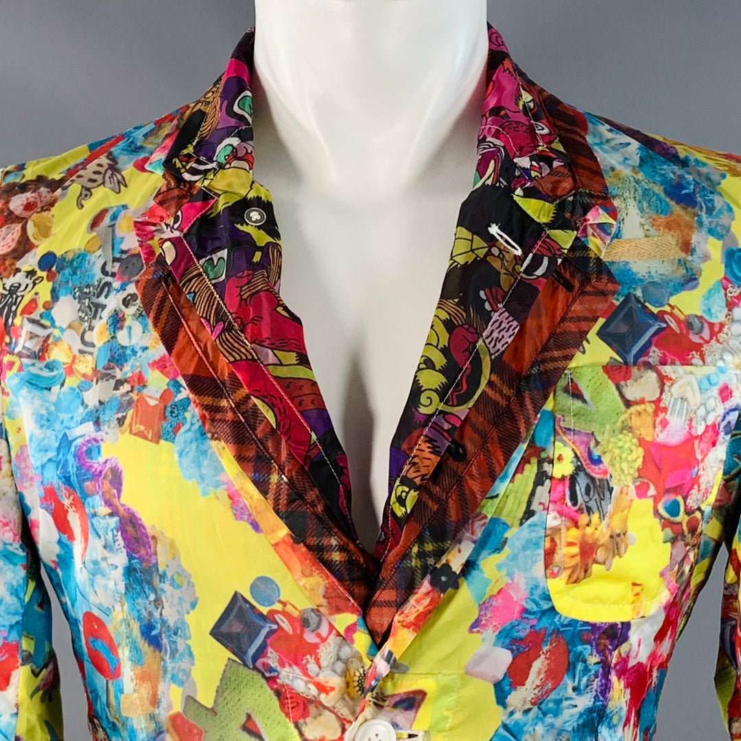 COMME des GARCONS HOMME PLUS SS14 Size S Multi Color Polyester Layered Notch Lapel Jacket