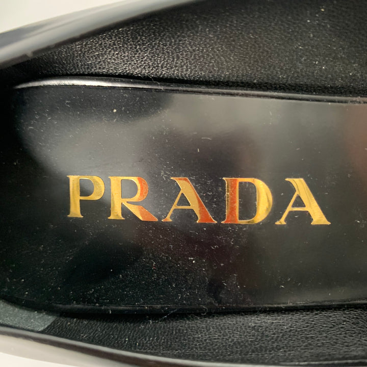 PRADA Size 7 Black Leather Pointed Toe Pumps