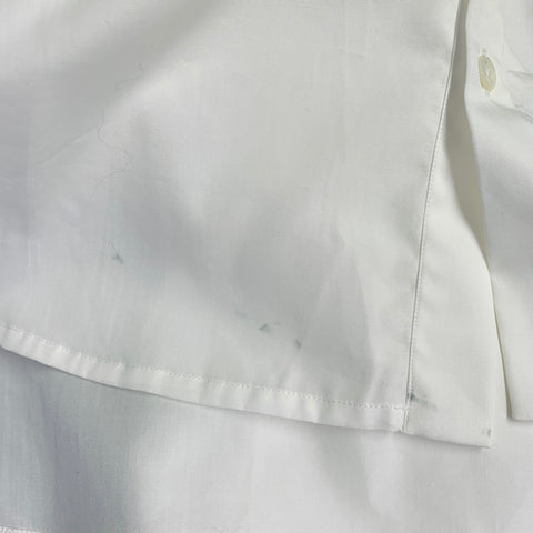 RALPH LAUREN Size 4 White Cotton Pleated Collarless Dress Top