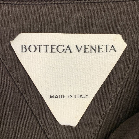 BOTTEGA VENETA Size L Brown Cotton Hoodie Short Sleeve Sweatshirt
