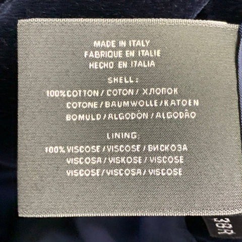 RALPH LAUREN Size 38 Regular Navy Cotton Velvet Peak Lapel Sport Coat