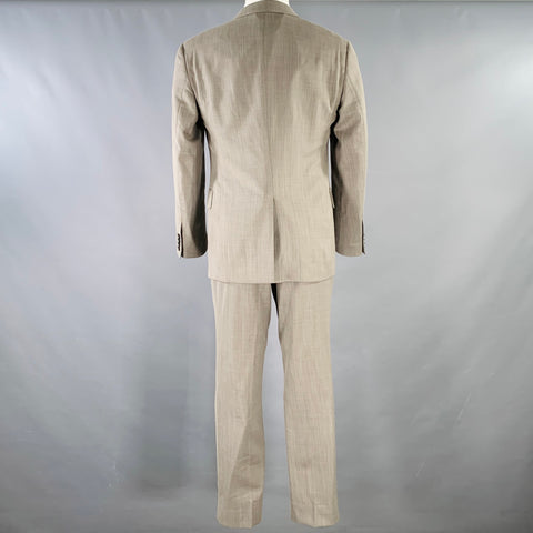 JOHN VARVATOS Size 40 Grey Woven Wool Notch Lapel Suit