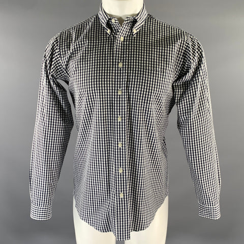 BROOKS BROTHERS Size XS Black White Gingham Cotton Button Down Long Sleeve Shirt