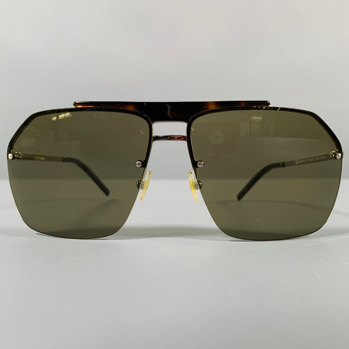 Lunettes de soleil aviateur en métal écaille de tortue argenté DIOR HOMME