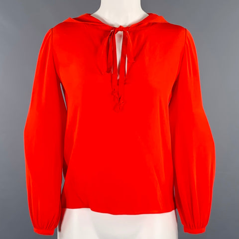 NO BRAND Size 4 Red Hooded Casual Top