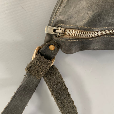 GUIDI Black Solid Horsehide Leather Cross Body Bag