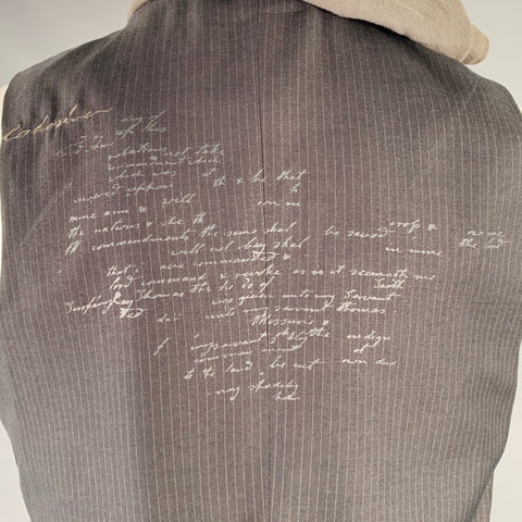 COHESIVE & CO. Size M Black Grey Pinstripe Cotton Vest