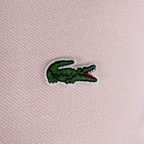 LACOSTE Size M Pink Embroidery Cotton Short Sleeve Polo
