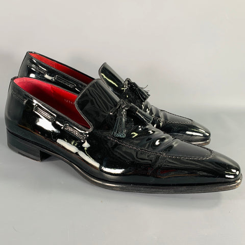MAGNANNI Size 13 Black Patent Leather Tassels Loafers
