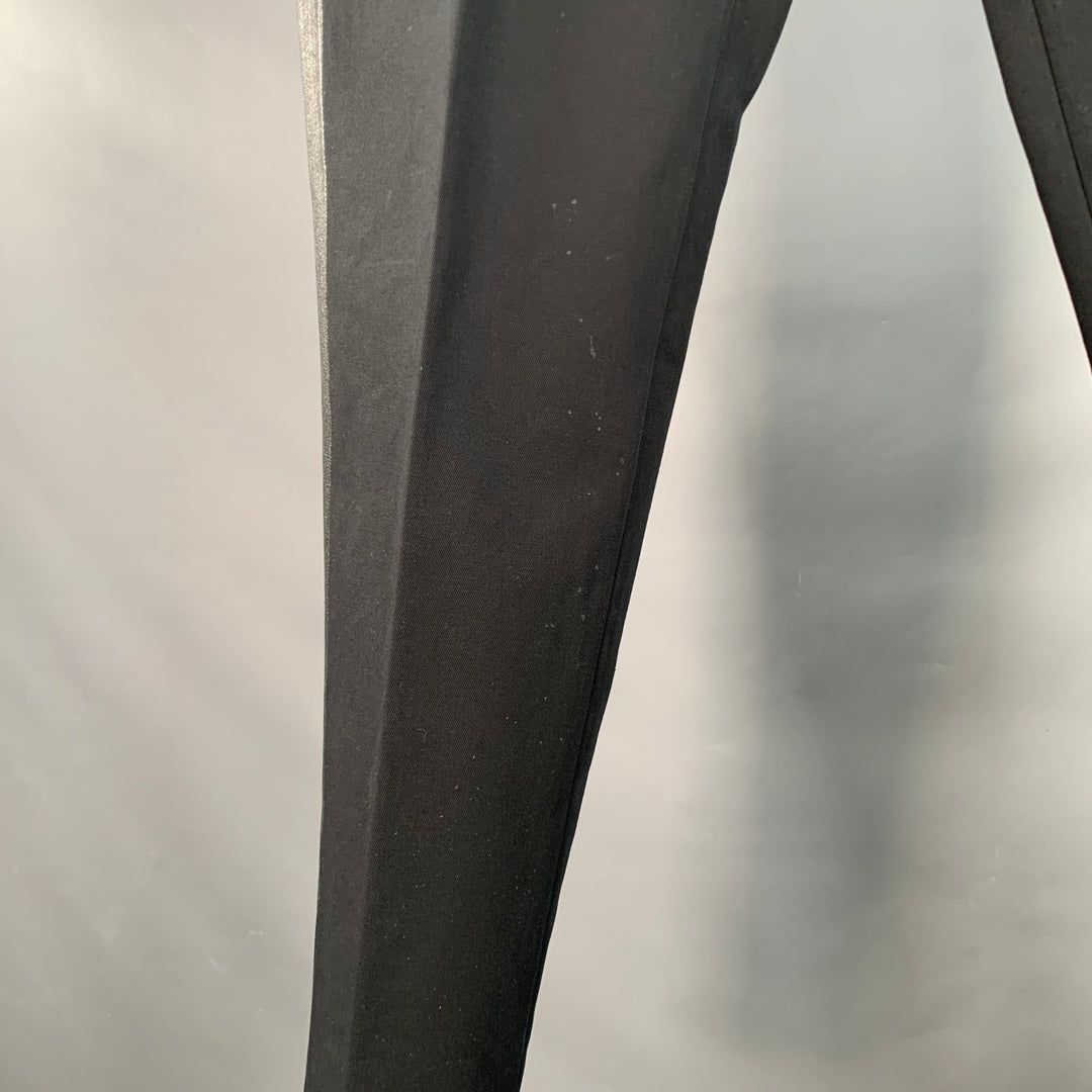 MAISON MARTIN MARGIELA Size 36 Black Cotton Twill Flat Front Button Fly Dress Pants