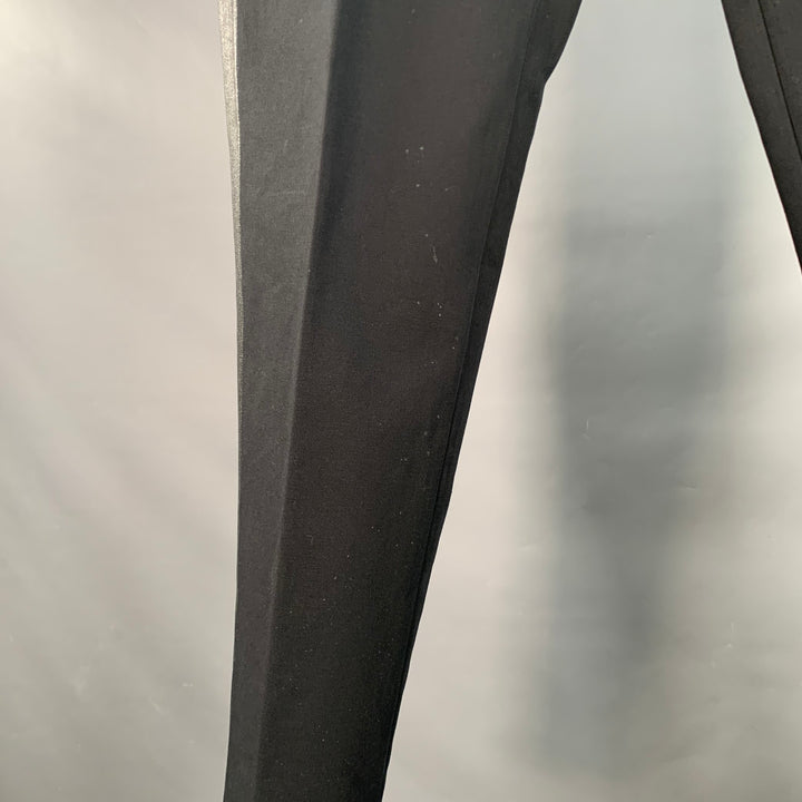 MAISON MARTIN MARGIELA Size 36 Black Cotton Twill Flat Front Button Fly Dress Pants
