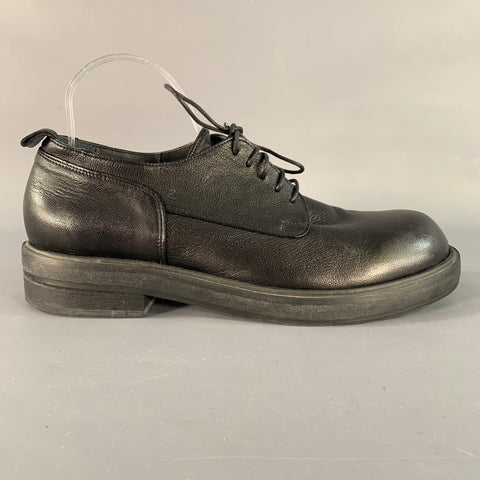 OXS Size 10 Black Leather Derby Lace Up Shoes