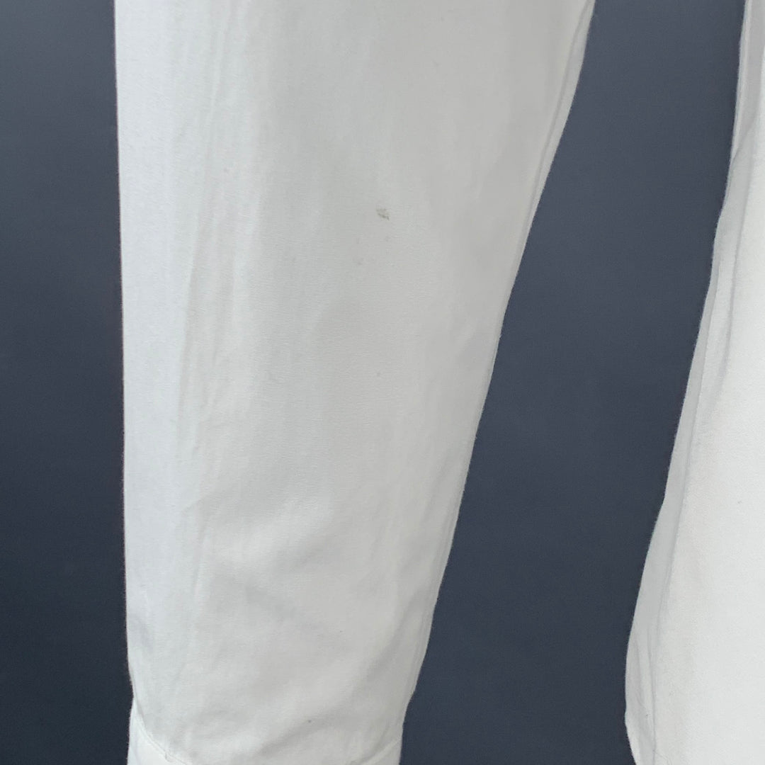 COMME des GARCONS Size L White Cotton Zip Up Long Sleeve Shirt