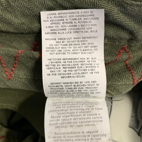 PT01 Size 33 Green Olive Cotton Elastane Chino Casual Pants