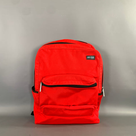 JACK SPADE Red Black Solid Canvas Backpack Bag