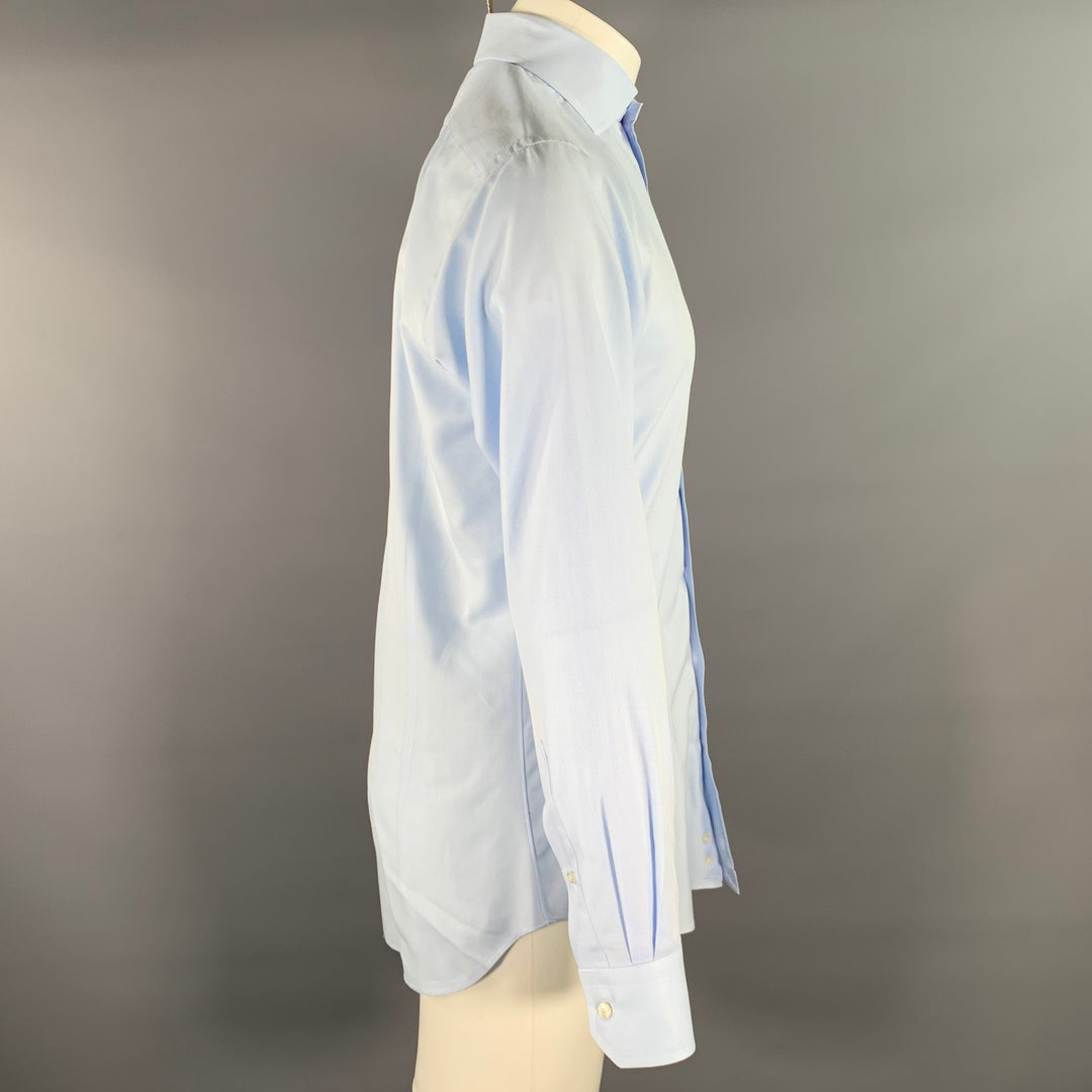 HAMILTON Size S Blue Light Blue Cotton Spread Collar Long Sleeve Shirt