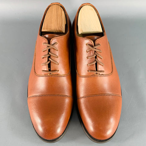 FRYE Size 8.5 Tan Leather Cap Toe Oxford Lace-Up Shoes