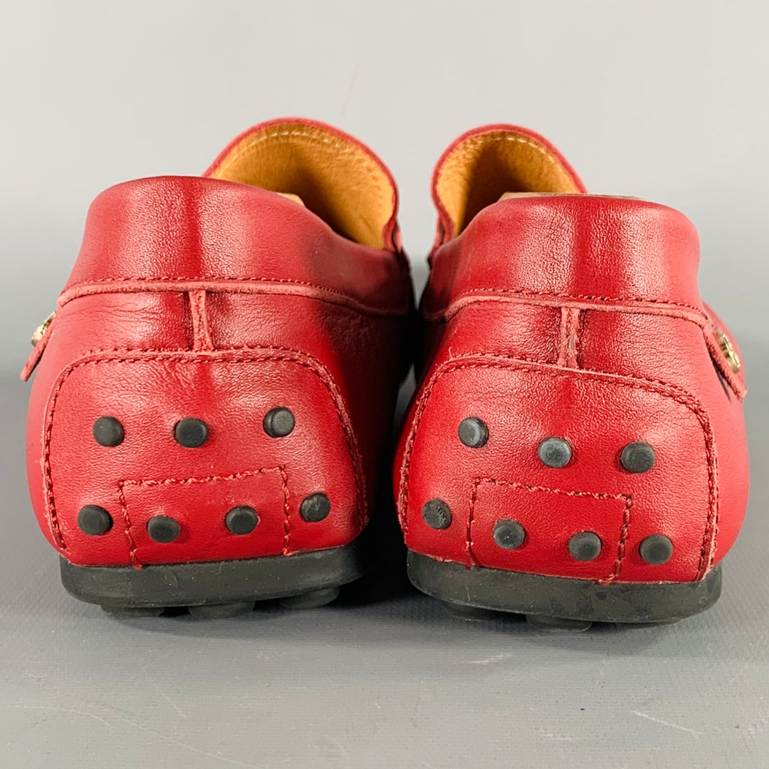 OPP FRANCE Size 7 Red Leather Penny Drivers Loafers – Sui  display picture 3