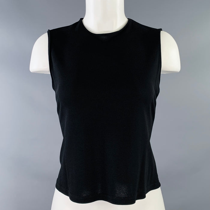 GIANNI VERSACE Size 8 Black Sleeveless Casual Top