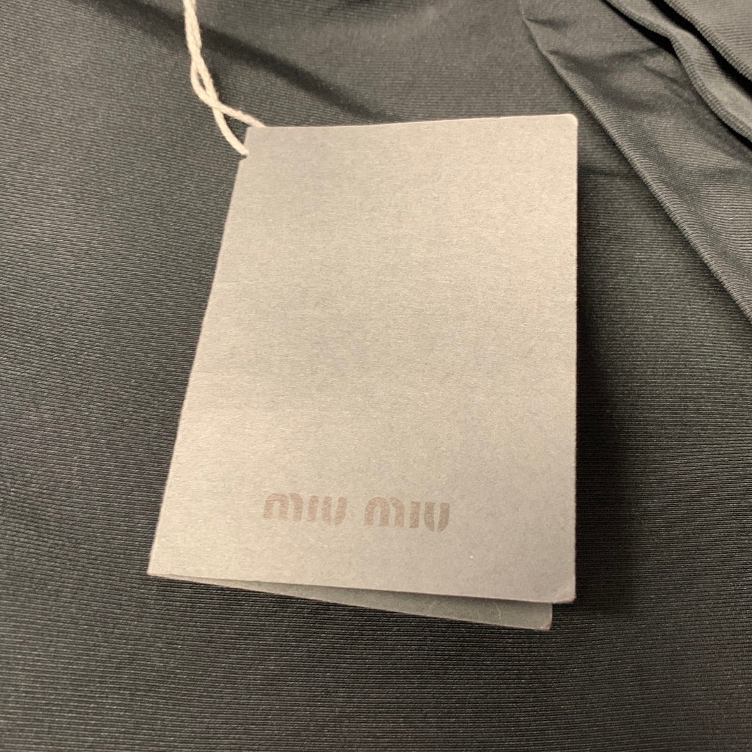 MIU MIU Size 0 Black Nylon Blend High Waisted Mini Skirt