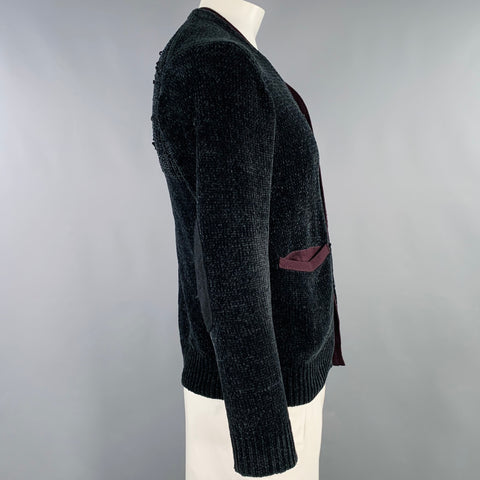 JUNYA WATANABE Size L Black Brown Chenille Knit Cardigan
