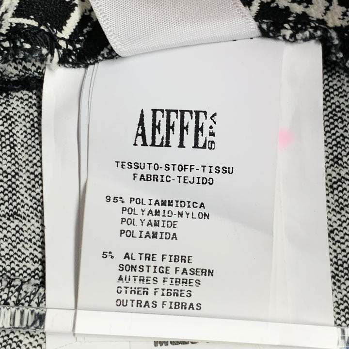 MOSCHINO Size 6 Black White Rayon Crosshatch Five Pocket Skinny Jeans