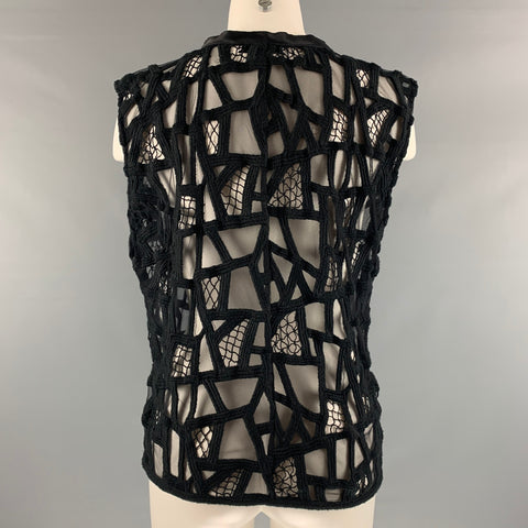 IRO Size M Black Mesh Sleeveless Casual Top