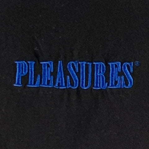 T-shirt col rond en coton PLEASURES taille XXL noir à logo bleu