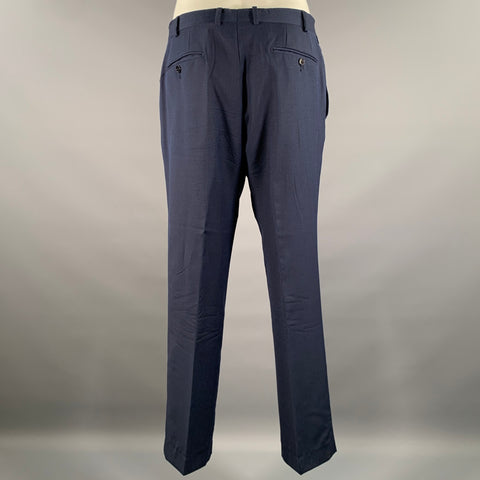 EMPORIO ARMANI Chest Size 42 Navy Heather Wool Notch Lapel 34 29 Suit