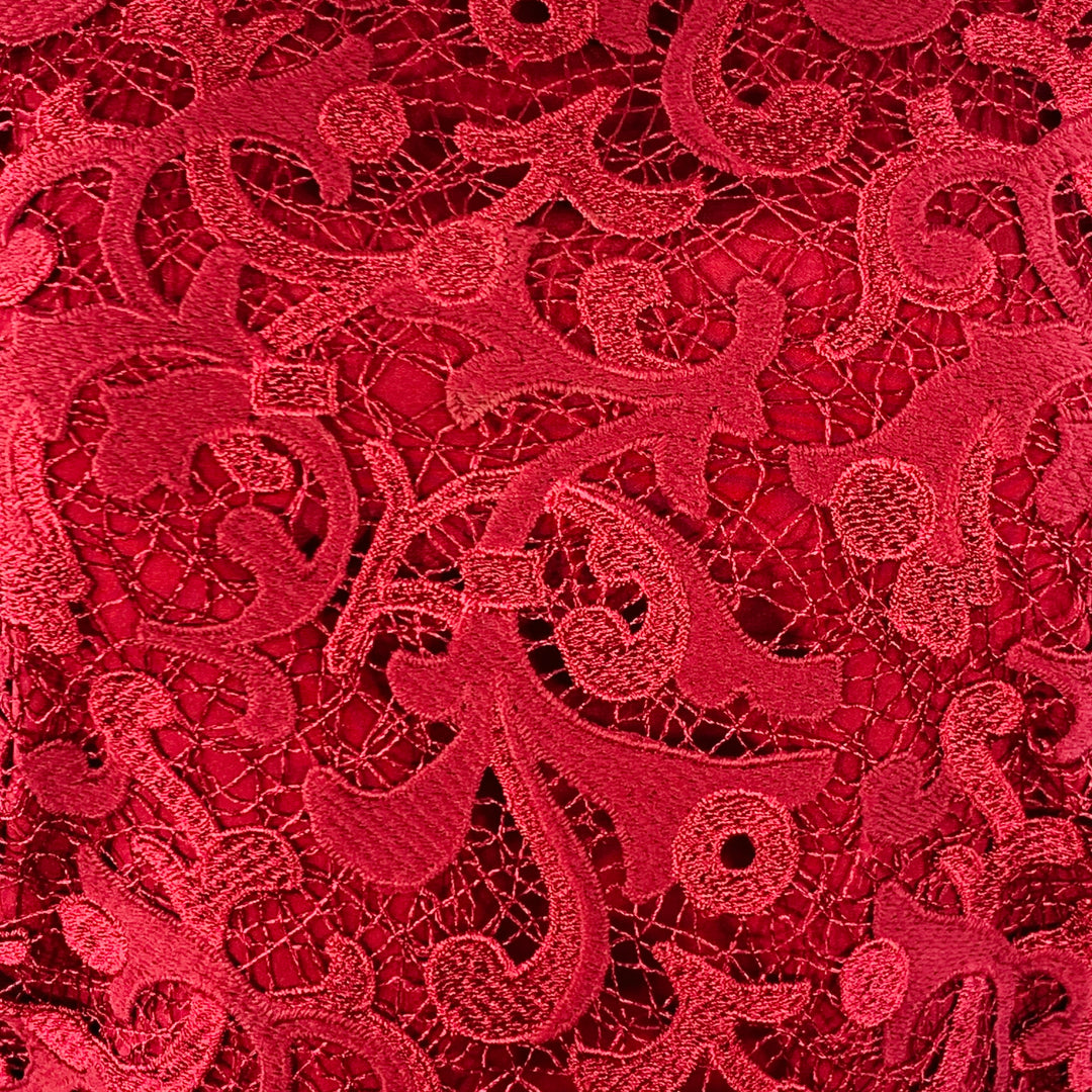 OSCAR DE LA RENTA Size 2 Burgundy Polyester Peplum Sleeveless Dress Top