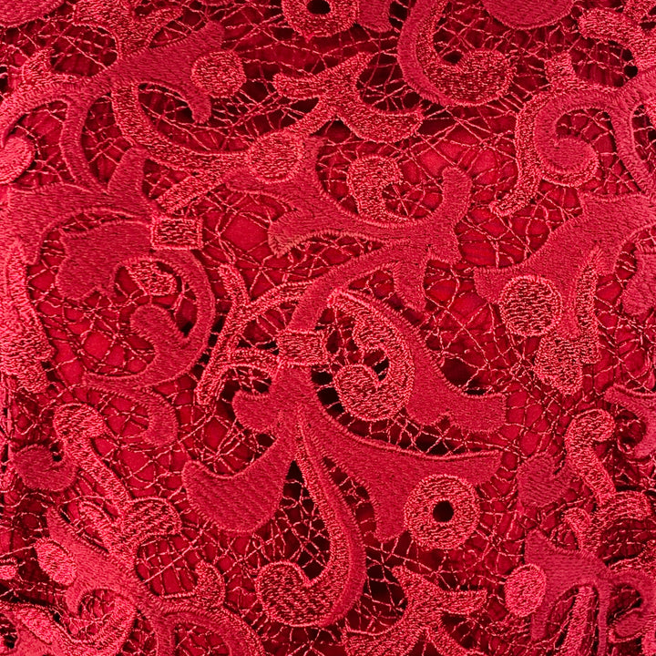 OSCAR DE LA RENTA Size 2 Burgundy Polyester Peplum Sleeveless Dress Top