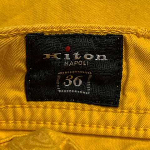 KITON Size 36 Yellow Cotton Jean Cut Casual Pants