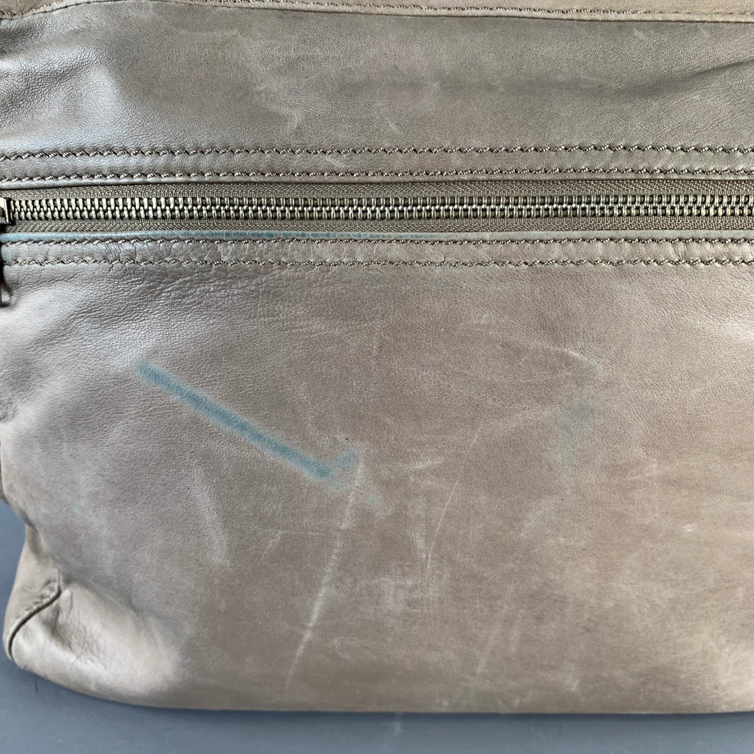 MARC by MARC JACOBS Grey Silver Leather Metal Briefcase