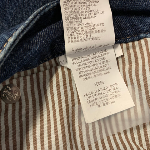 BRUNELLO CUCINELLI Size 36 Blue Indigo Distressed Cotton Button Fly Jeans