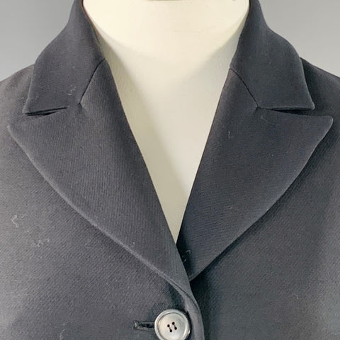 CHRISTIAN DIOR Size XL Black Wool Silk Peak Lapel Midi Skirt Suit