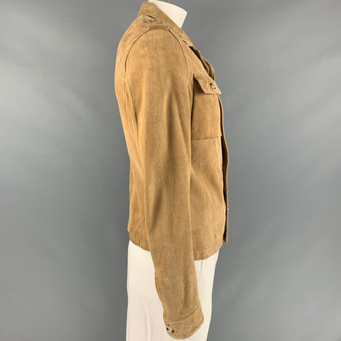 SPURR Size L Camel Suede Epaulettes Jacket
